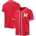 Maryland Terrapins Replica Baseball Jersey - Red product image 1, provided for visual reference and product detail review