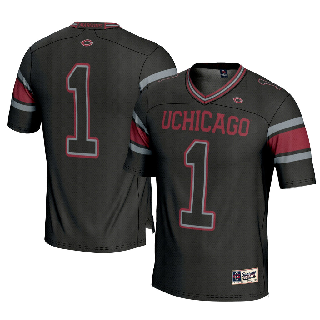#1 UChicago Maroons Football Jersey - Black product image 1, provided for visual reference and product detail review