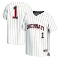 #1 Cincinnati Bearcats Lightweight Baseball Fashion Jersey - White product image 1, provided for visual reference and