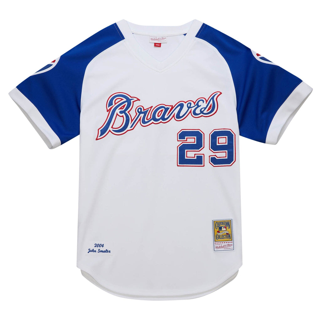 Atlanta Braves John Smoltz White 2004 Cooperstown Collection Authentic Throwback Jersey product image 3, provided for visual