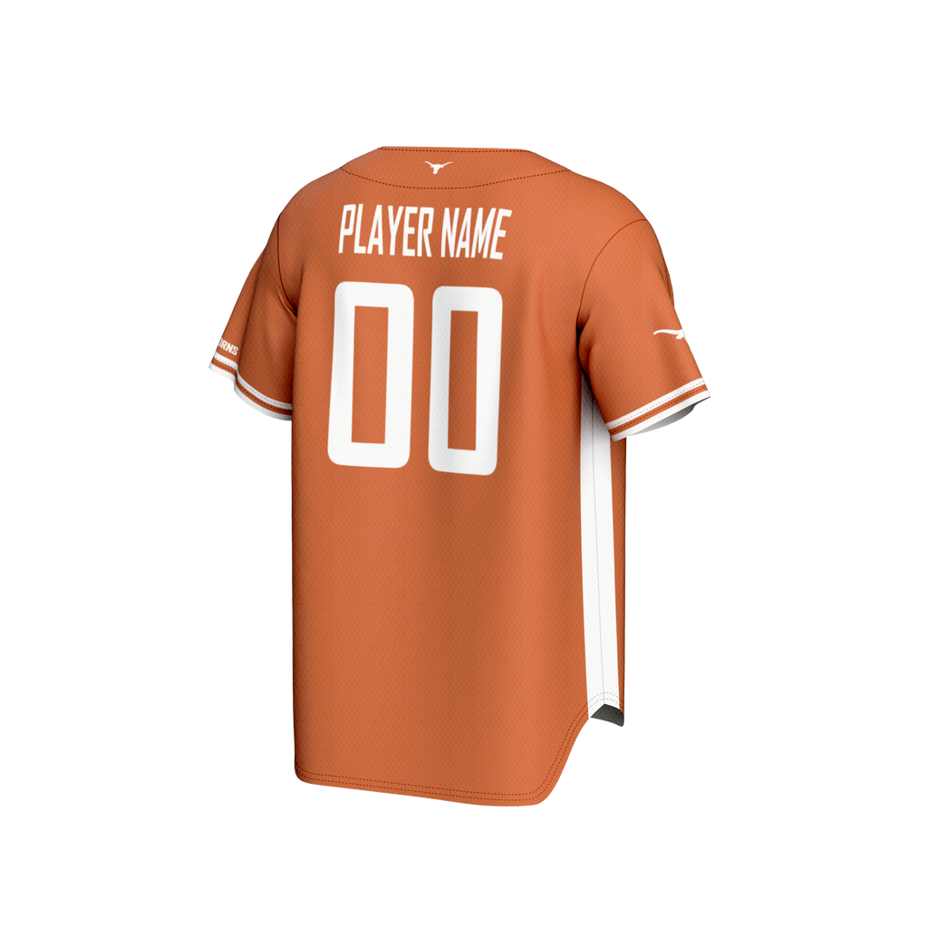 Texas Longhorns NIL Pick-A-Player Lightweight Baseball Jersey - Burnt Orange product image 4, provided for visual reference
