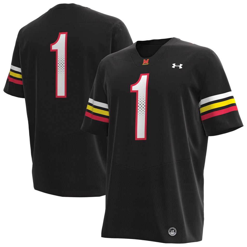 #1 Maryland Terrapins Replica Football Jersey - Black product image 2, provided for visual reference and product detail