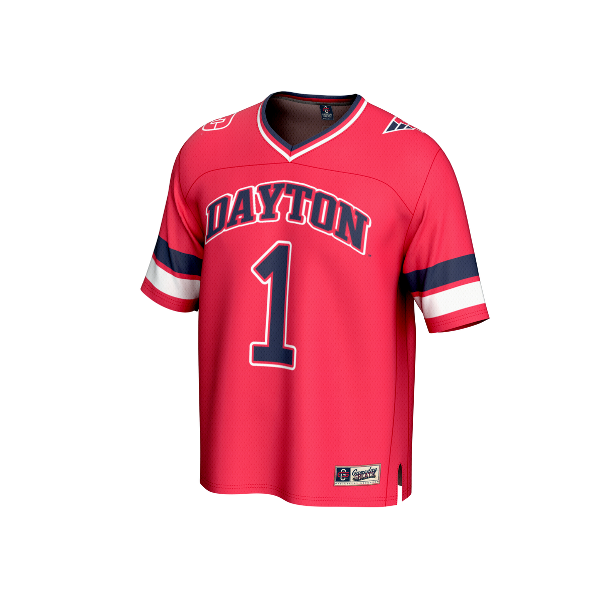 #1 Dayton Flyers Lightweight Collegiate Football Fashion Jersey - Red product image 3, provided for visual reference and