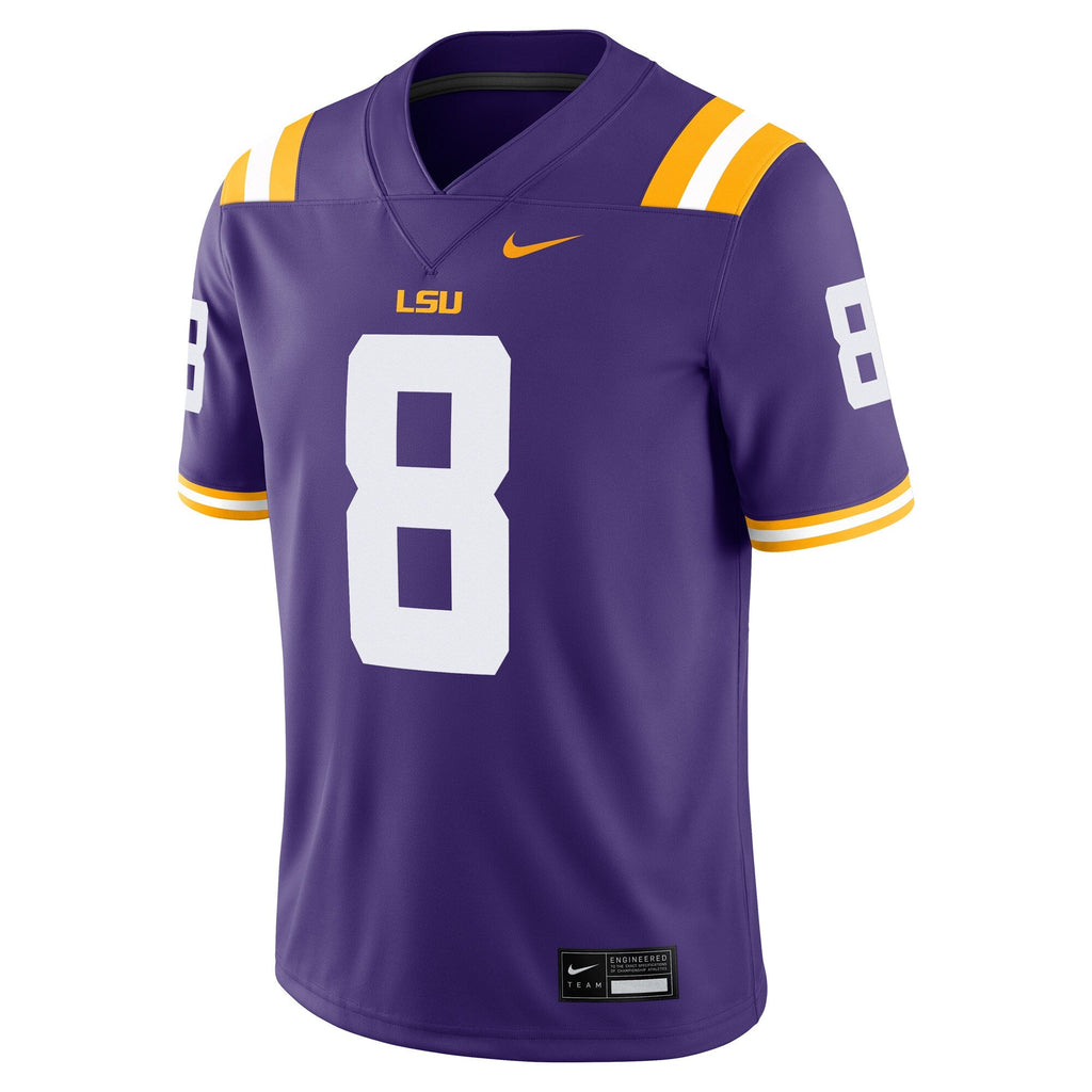 Malik Nabers LSU Tigers Player Game Jersey - Purple product image 3, provided for visual reference and product detail review