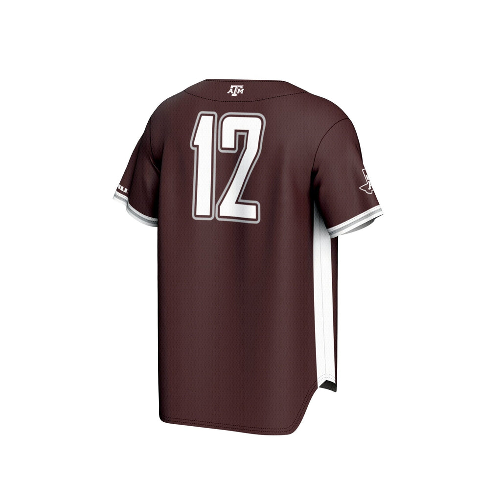 Texas A&M Aggies Lightweight Baseball Jersey - Maroon product image 4, provided for visual reference and product detail
