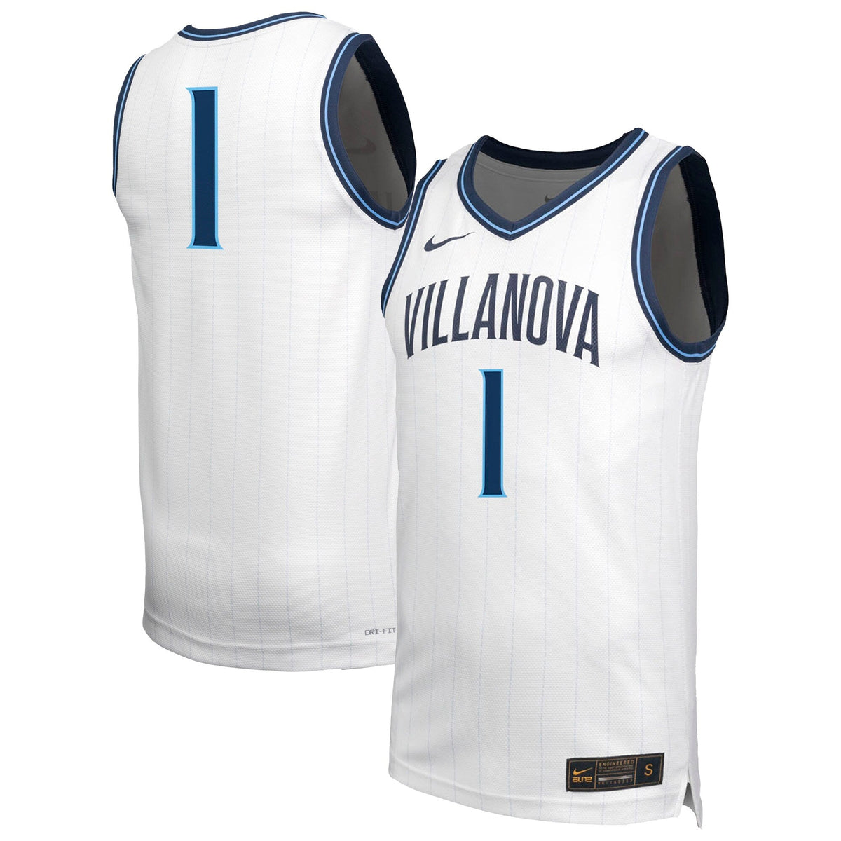 Villanova Wildcats #1 Retro Replica Basketball Jersey - White product image 2, provided for visual reference and product