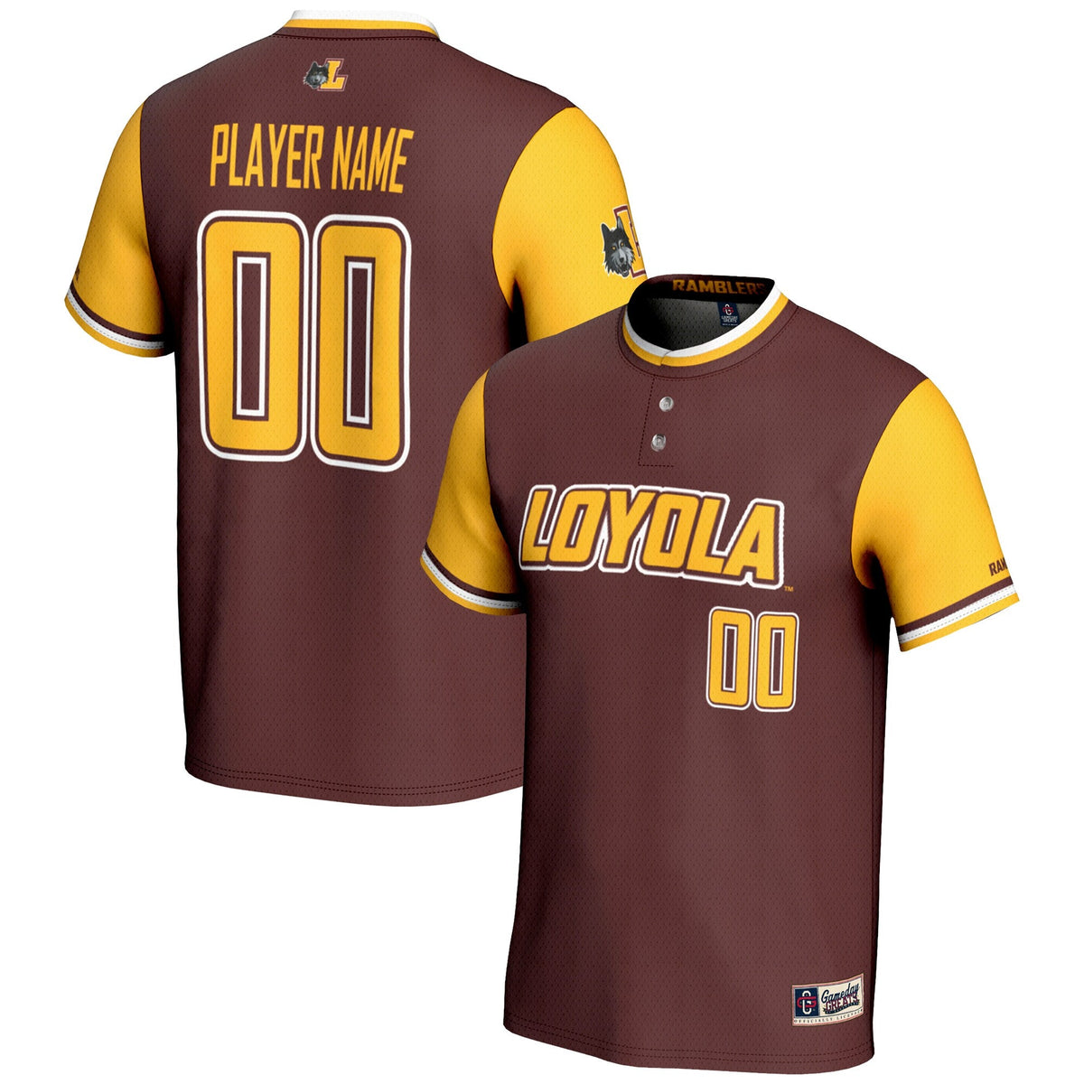 Loyola Chicago Ramblers NIL Pick-A-Player Lightweight Softball Jersey – Maroon product image 1, provided for visual