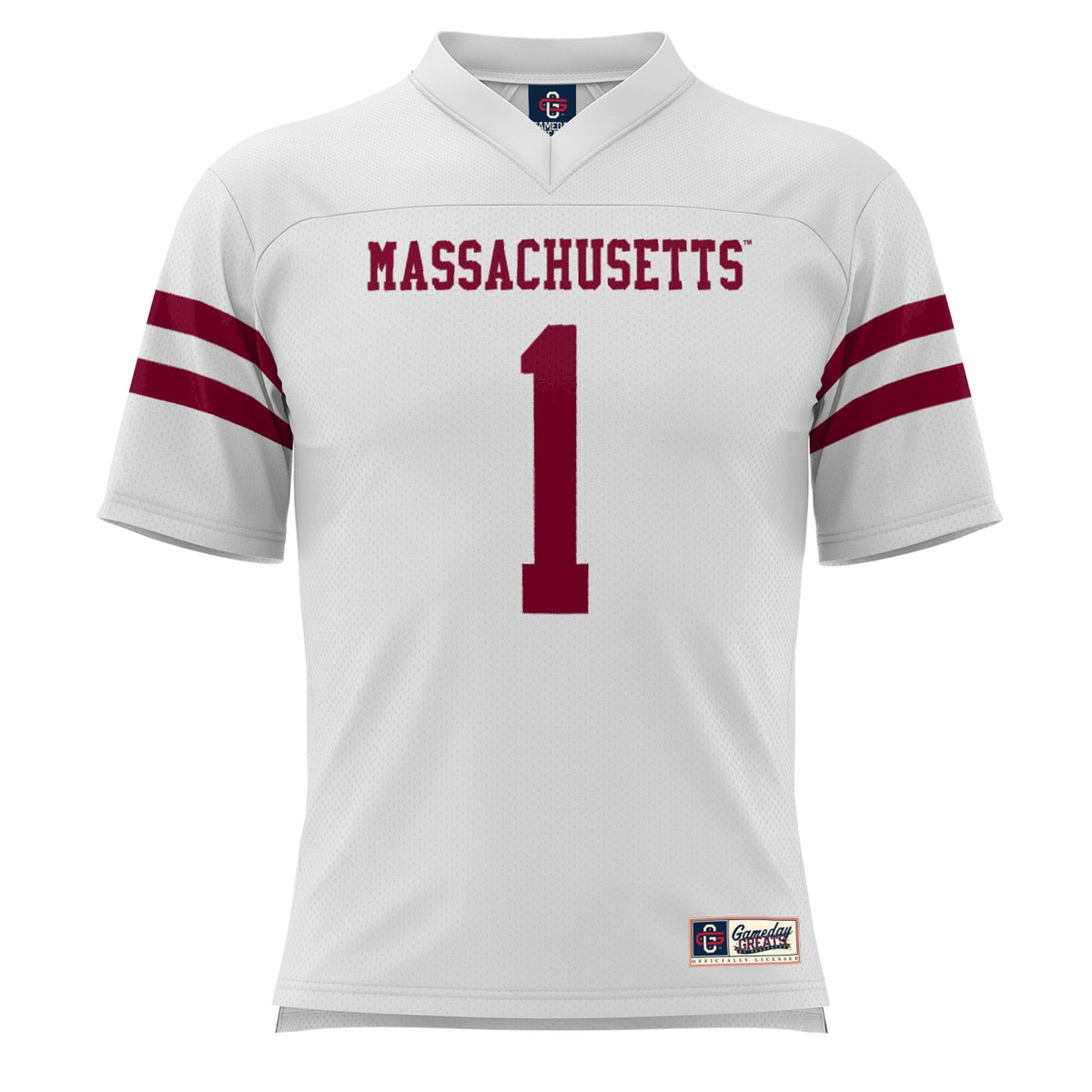 #1 UMass Minutemen Football Jersey - White product image 3, provided for visual reference and product detail review