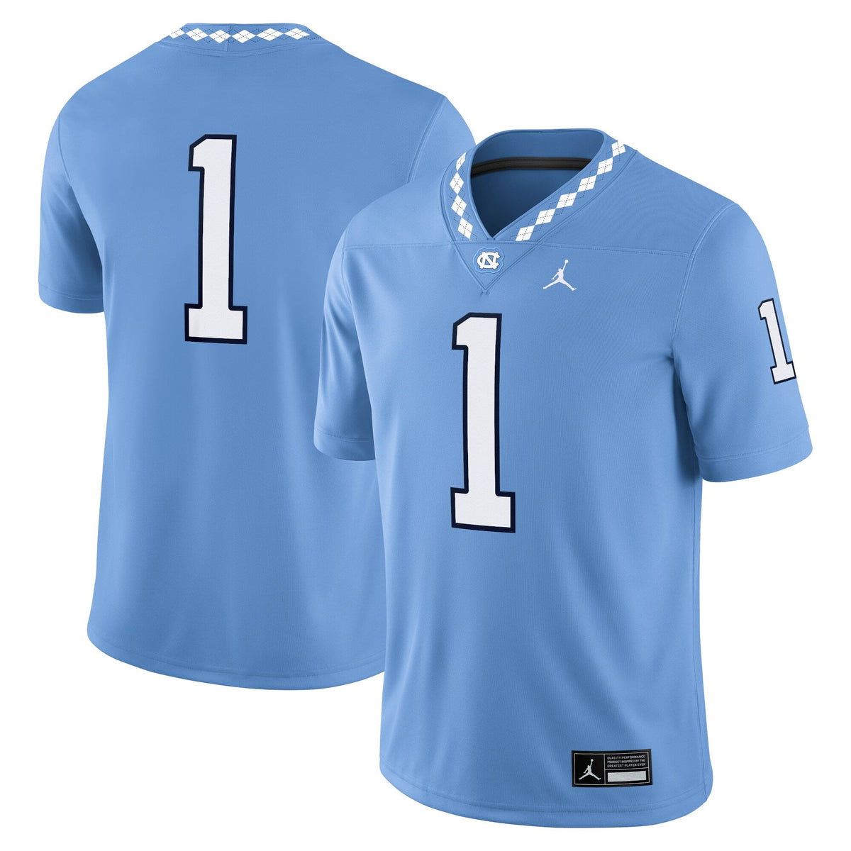 #1 North Carolina Tar Heels Game Jersey - Carolina Blue product image 1, provided for visual reference and product detail