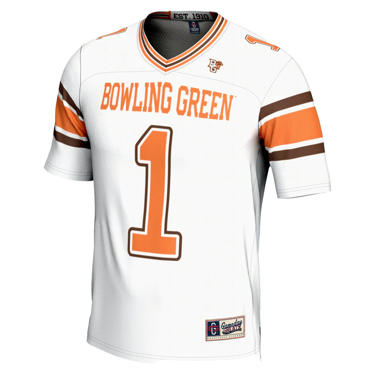 #1 Bowling Green St. Falcons Endzone Football Jersey - White product image 3, provided for visual reference and product