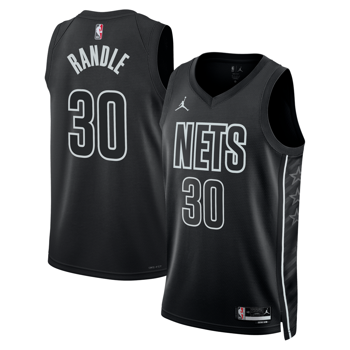 Brooklyn Nets Statement Edition Swingman Jersey - Black - Julius Randle product image 2, provided for visual reference and
