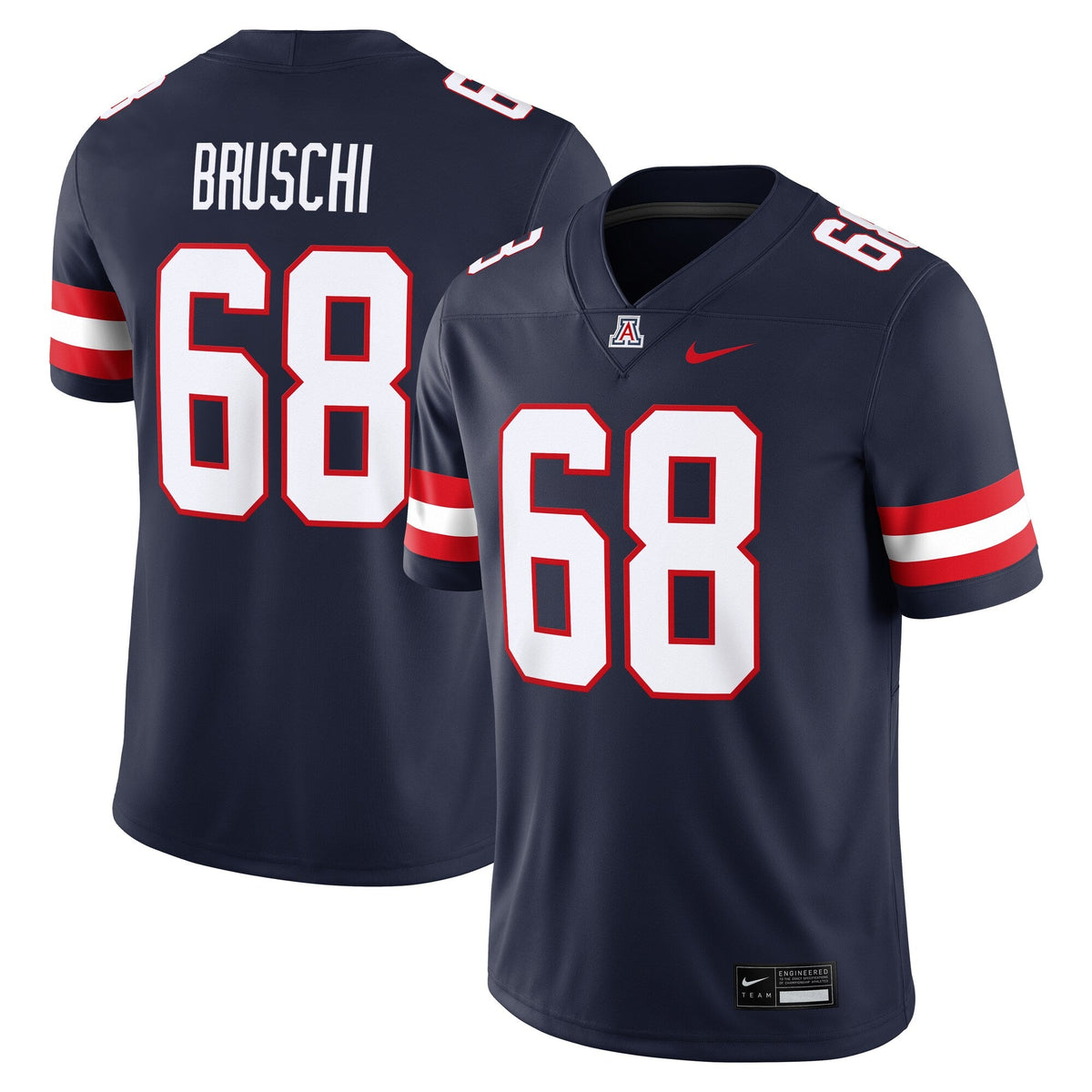 Tedy Bruschi Navy Arizona Wildcats Home Game Jersey product image 2, provided for visual reference and product detail review