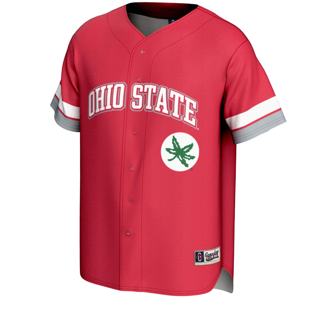 Ohio State Buckeyes Spirit Baseball Jersey - Scarlet product image 3, provided for visual reference and product detail review