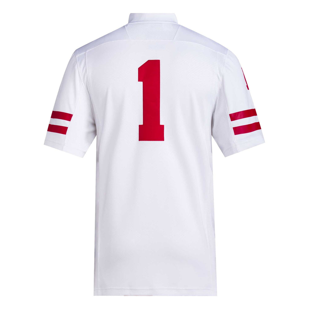 #1 Nebraska Huskers Premier Football Jersey - White product image 4, provided for visual reference and product detail review