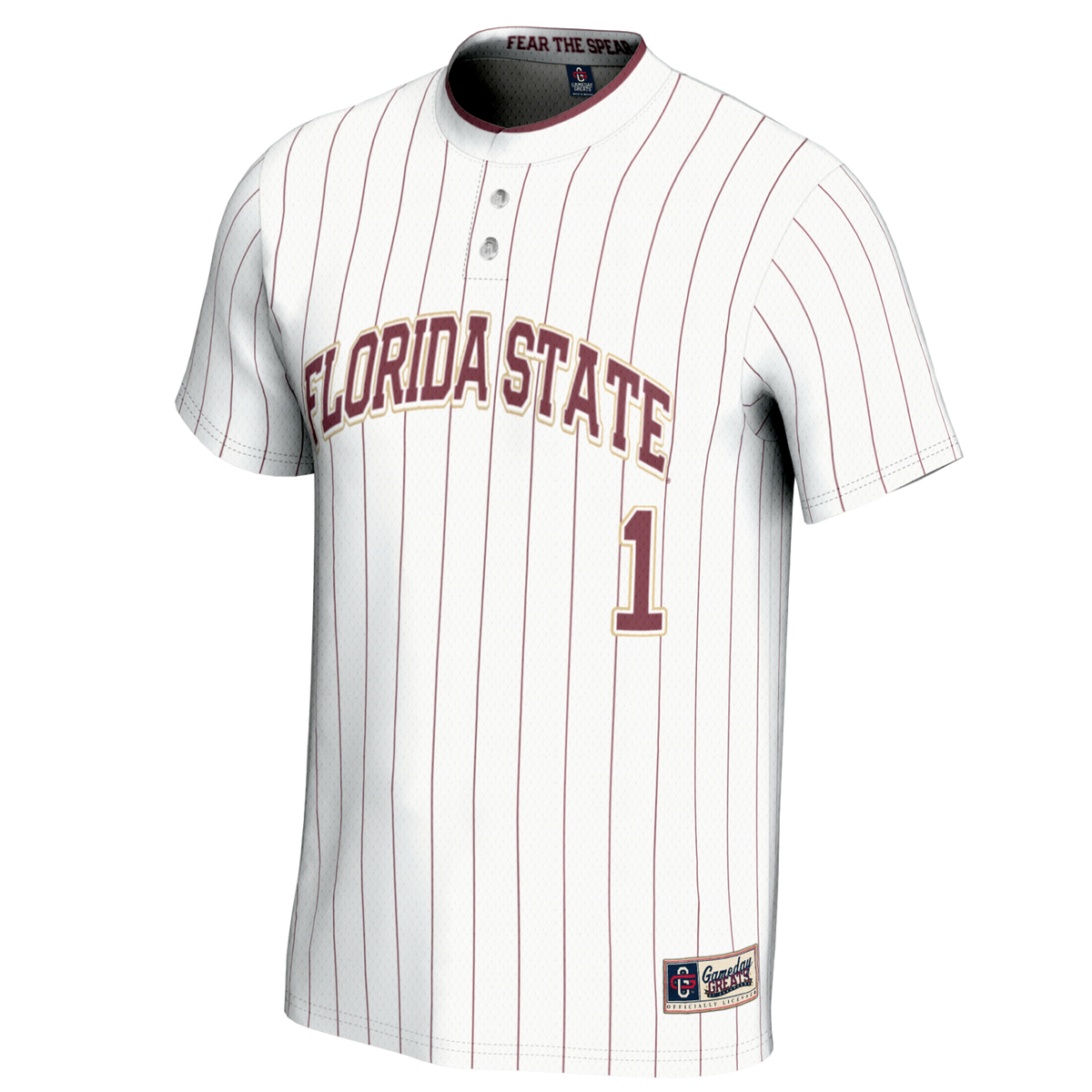 #1 Florida State Seminoles Lightweight Softball Jersey - White product image 3, provided for visual reference and product