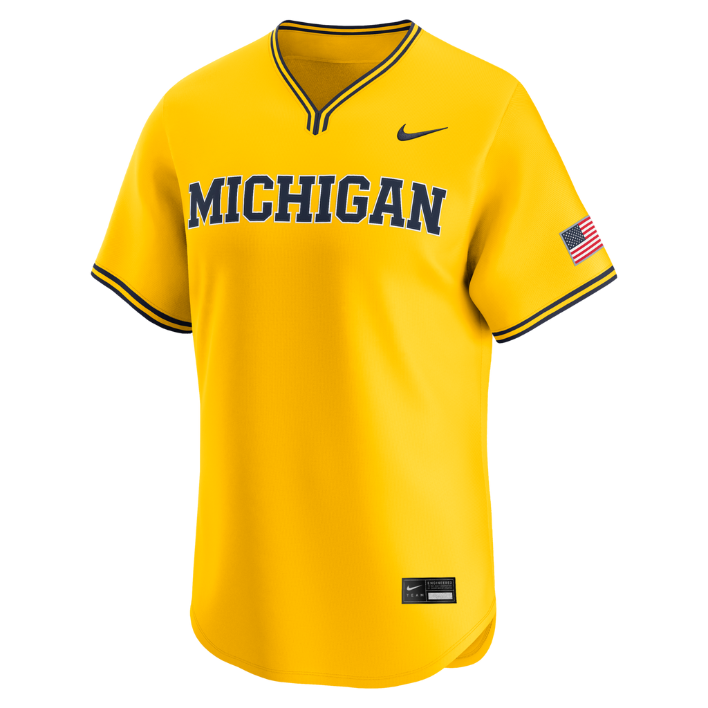 Maize Michigan Wolverines Alternate Limited Baseball Jersey product image 3, provided for visual reference and product