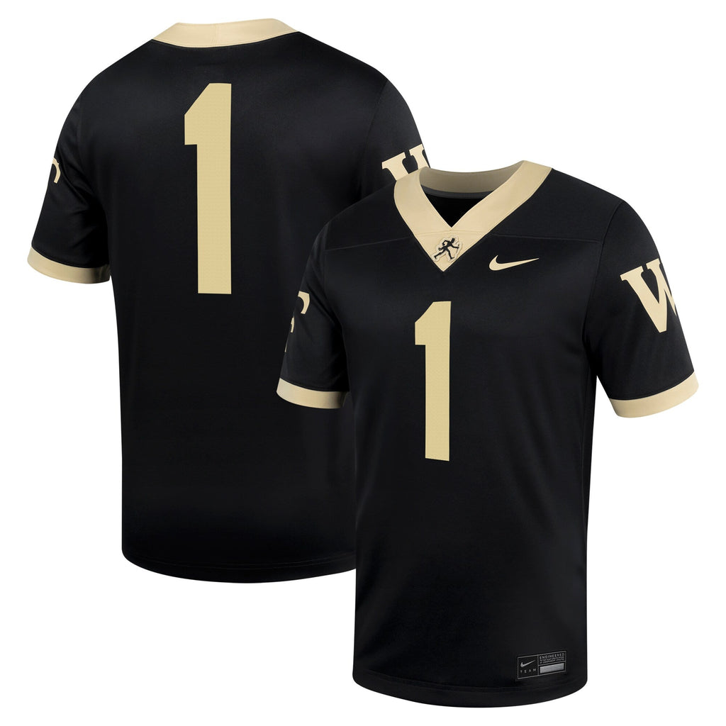 #1 Black Wake Forest Demon Deacons Untouchable Football Jersey product image 2, provided for visual reference and product