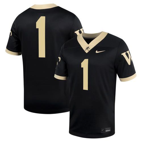 #1 Black Wake Forest Demon Deacons Untouchable Football Jersey product image 2, provided for visual reference and product