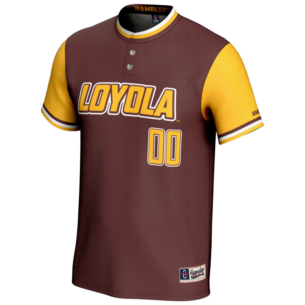 Loyola Chicago Ramblers NIL Pick-A-Player Lightweight Softball Jersey – Maroon product image 3, provided for visual