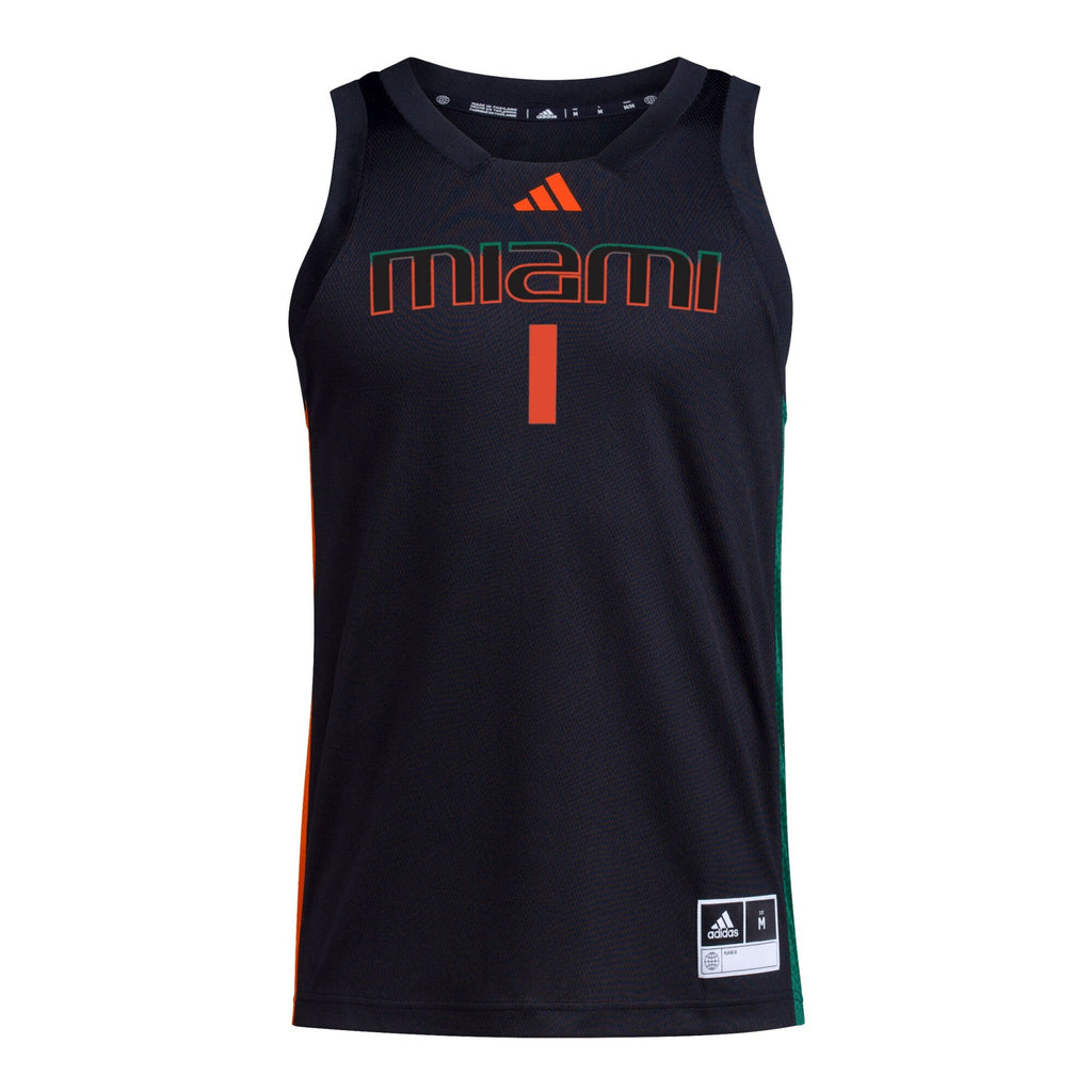 #1 Miami Hurricanes Swingman Jersey - Black product image 3, provided for visual reference and product detail review