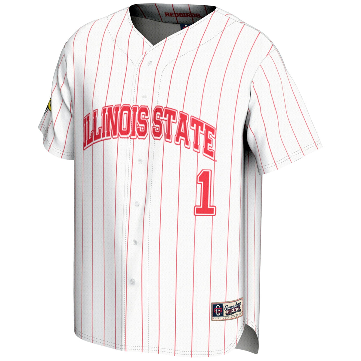 #1 Illinois State Redbirds Lightweight Baseball Jersey - White product image 3, provided for visual reference and product