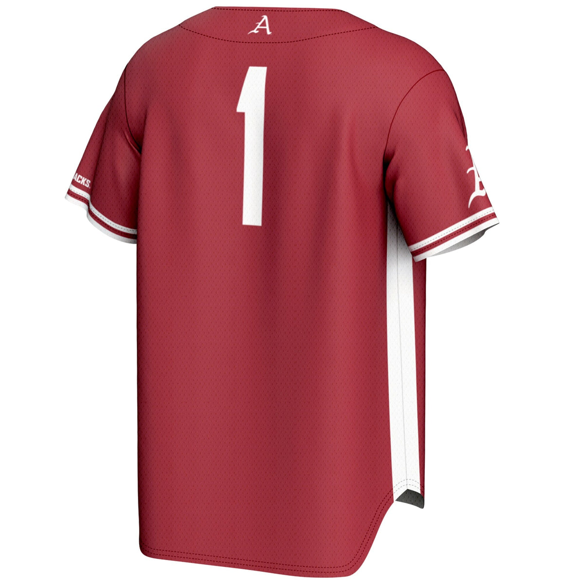 #1 Arkansas Razorbacks Lightweight Baseball Jersey - Cardinal product image 4, provided for visual reference and product