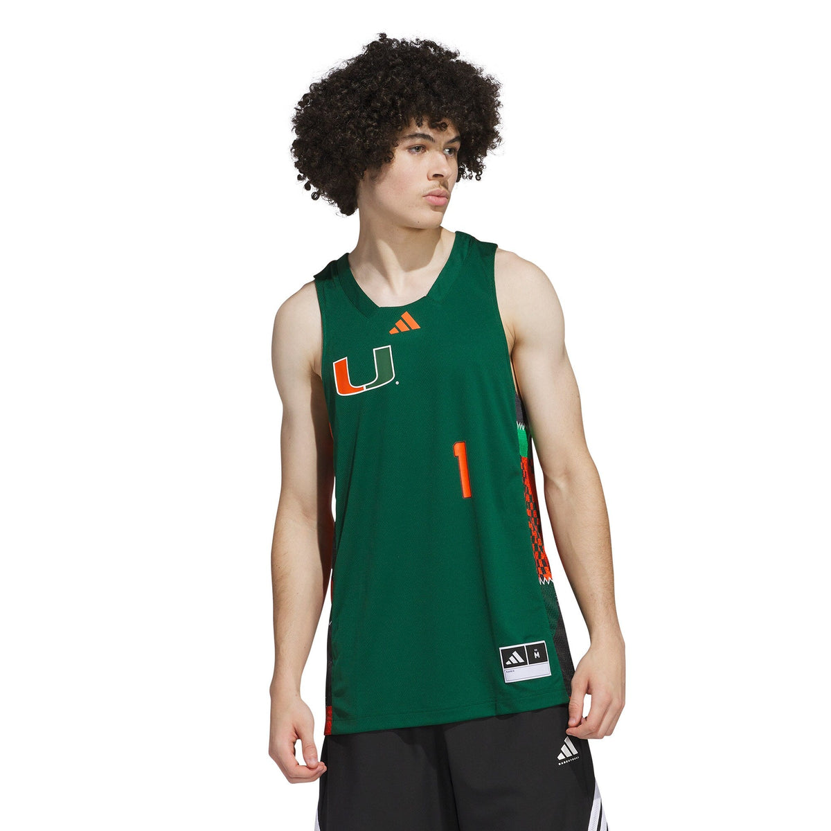 #1 Miami Hurricanes Black History Month Basketball Jersey - Green/Orange product image 5, provided for visual reference and