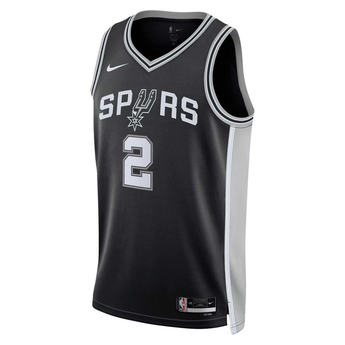San Antonio Spurs Icon Edition Swingman Jersey NBA 2025 First Round Draft Pick - Black - Dylan Harper product image 3,