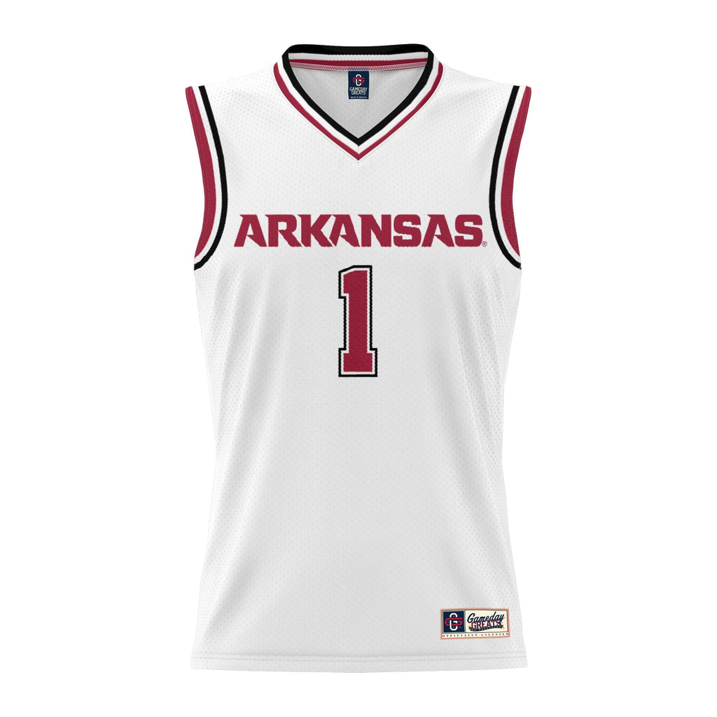 #1 Arkansas Razorbacks Lightweight Basketball Jersey - White product image 3, provided for visual reference and product