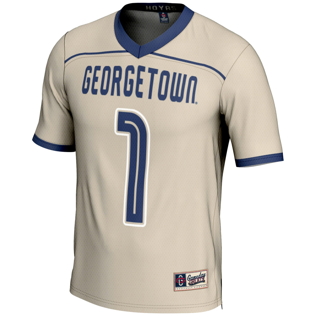 Georgetown Hoyas #1 Lightweight Lacrosse Jersey - Gray product image 3, provided for visual reference and product detail