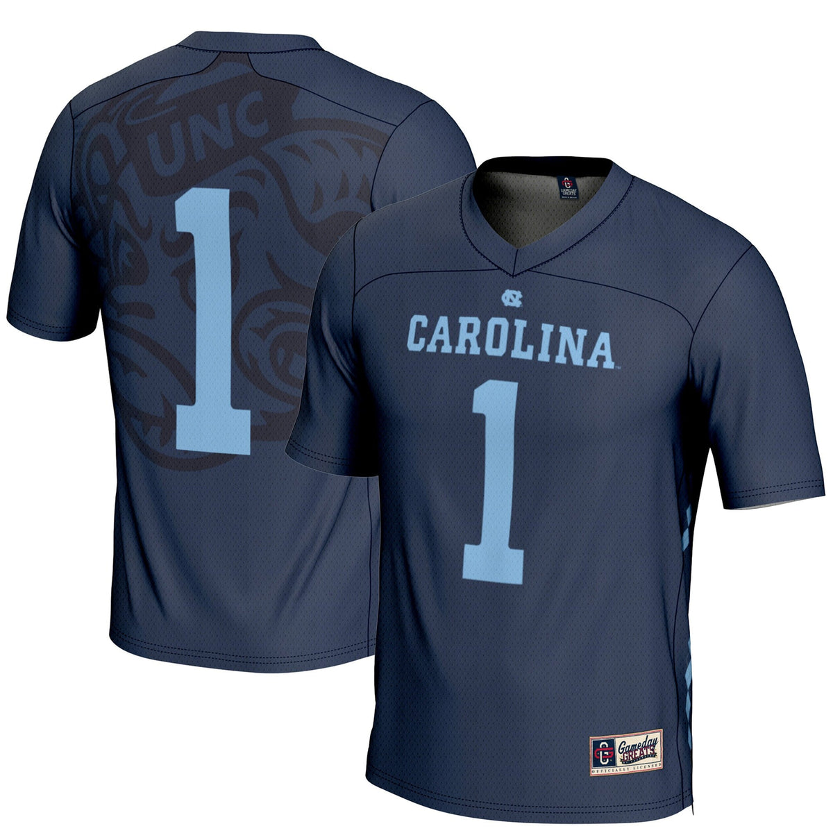#1 North Carolina Tar Heels Lightweight Lacrosse Jersey - Navy product image 2, provided for visual reference and product