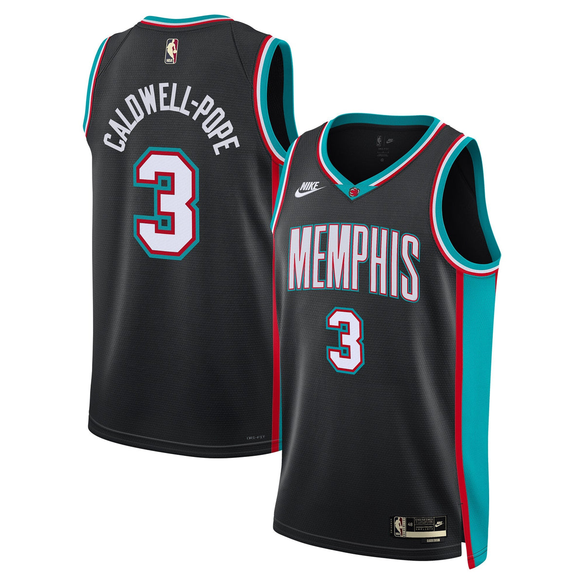 Memphis Grizzlies Classic Edition Jersey - Black - Kentavious Caldwell-Pope product image 1, provided for visual reference