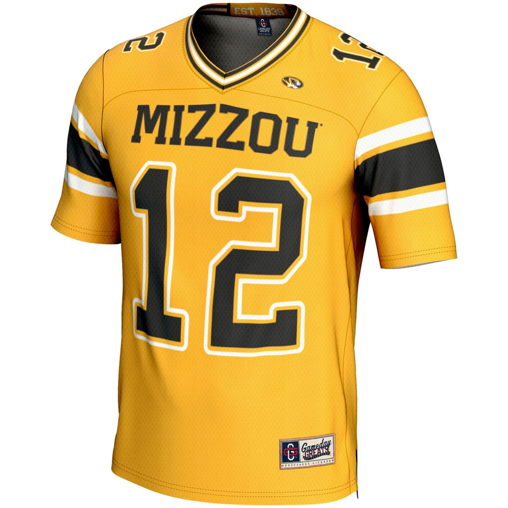 Brady Cook Missouri Tigers NIL Player Football Jersey - Gold product image 3, provided for visual reference and product