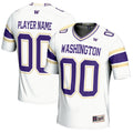 Washington Huskies NIL Pick-A-Player Football Jersey - White product image 1, provided for visual reference and product