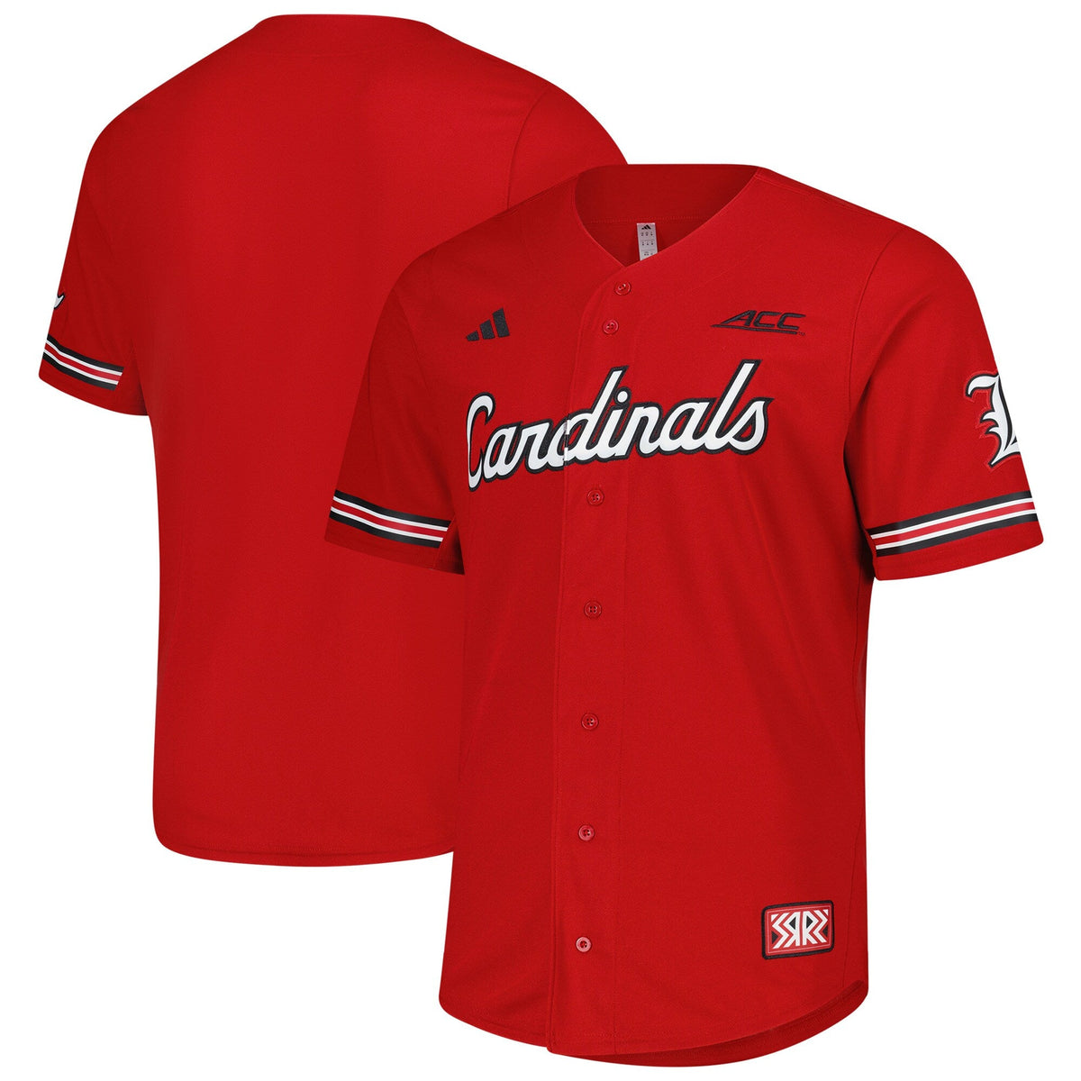 Louisville Cardinals Reversible Retro Full-Button Baseball Jersey - Red product image 1, provided for visual reference and
