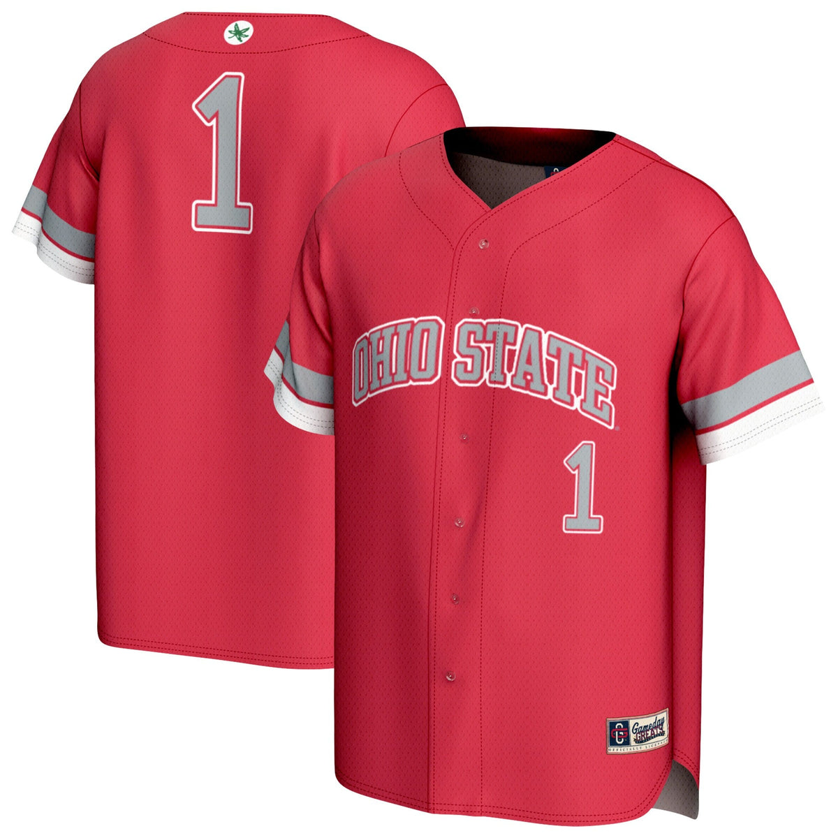 #1 Ohio State Buckeyes Lightweight Collegiate Baseball Fashion Jersey - Scarlet product image 1, provided for visual