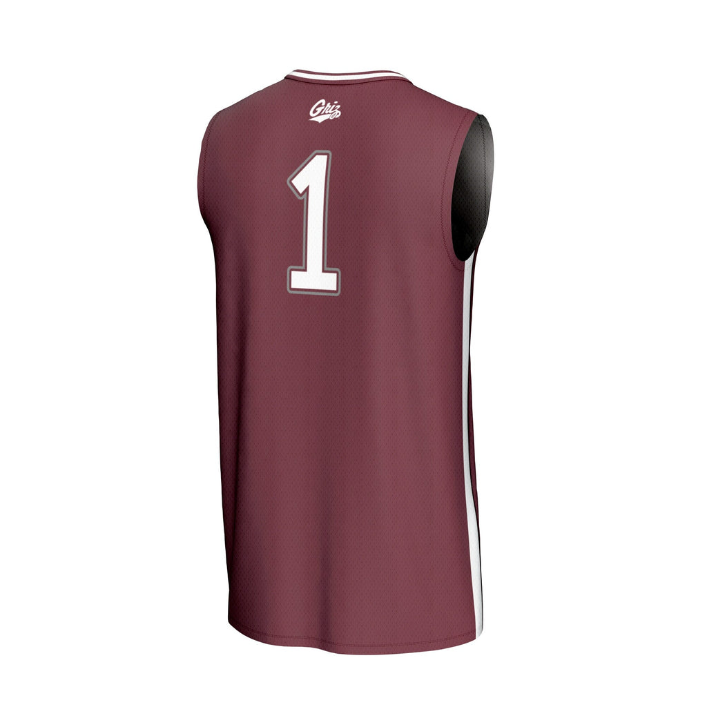 #1 Montana Grizzlies Lightweight Basketball Fashion Jersey - Maroon product image 4, provided for visual reference and