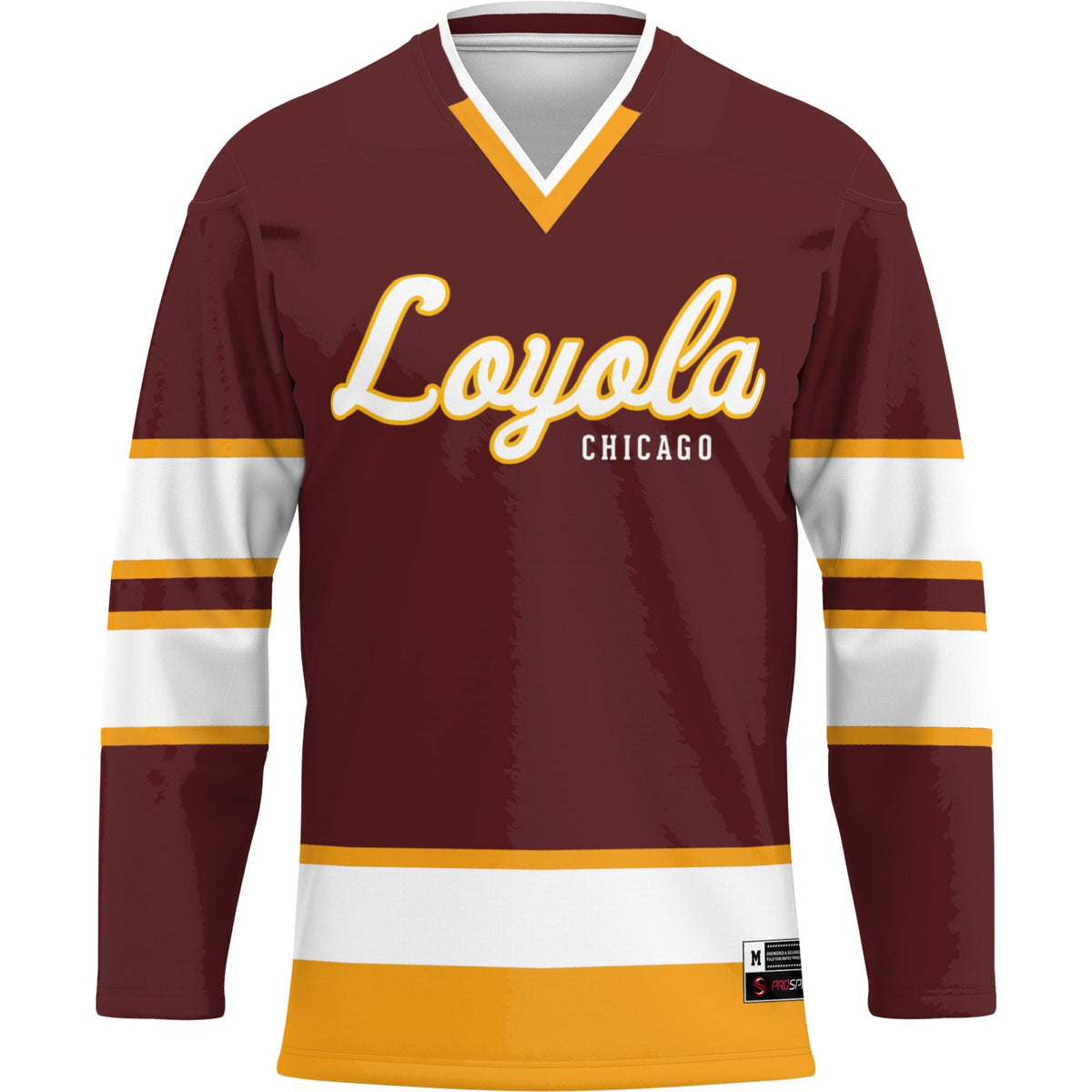 Loyola Chicago Ramblers Hockey Jersey - Maroon product image 3, provided for visual reference and product detail review