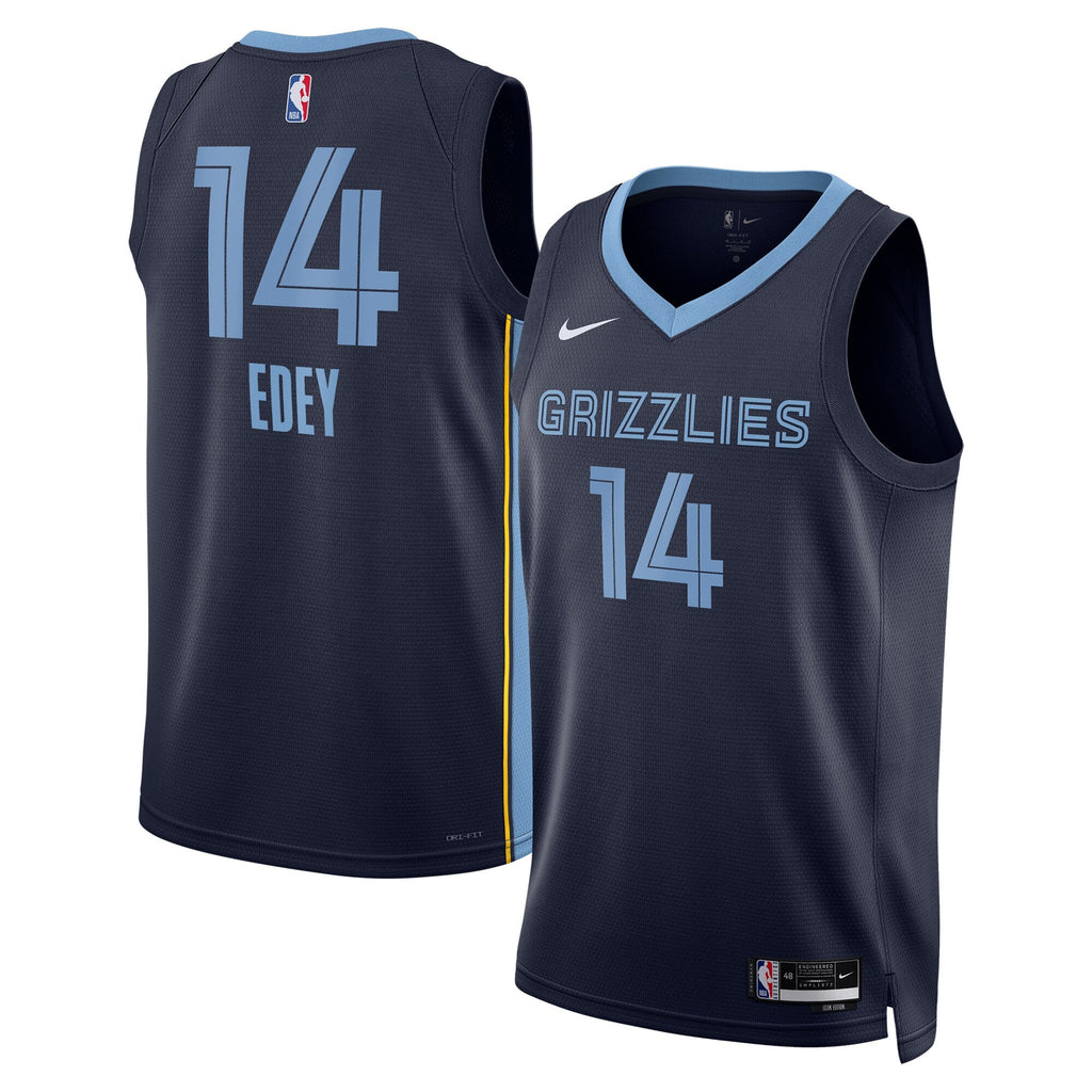 Memphis Grizzlies Icon Swingman Jersey - Navy - Zach Edey product image 2, provided for visual reference and product detail