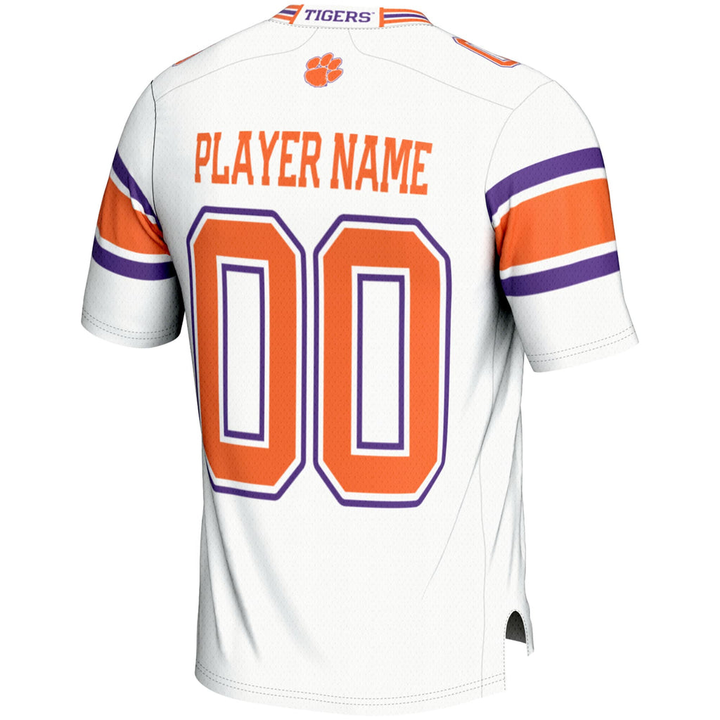 Clemson Tigers NIL Pick-A-Player Football Jersey - White product image 4, provided for visual reference and product detail