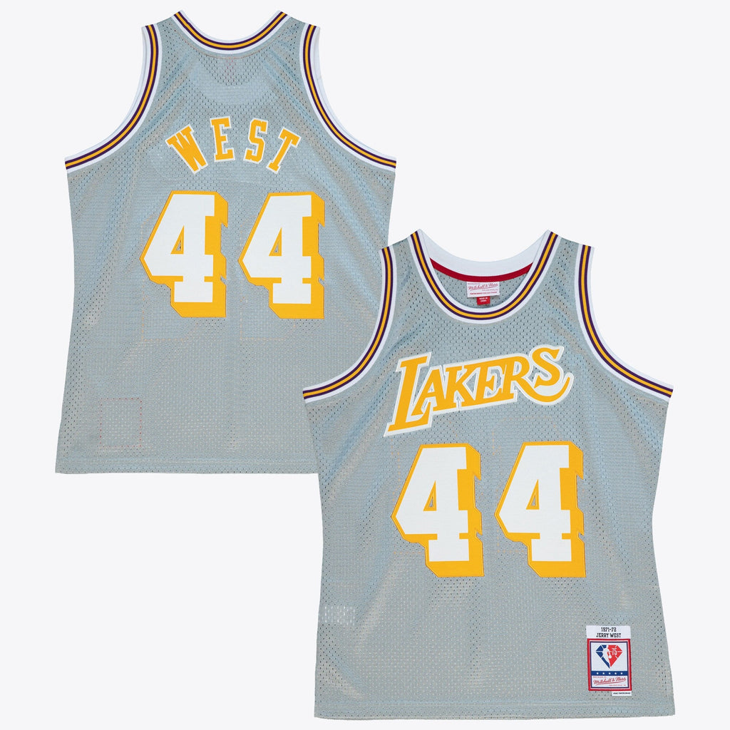 Los Angeles Lakers 1971 75th Swingman Jersey - Silver product image 1, provided for visual reference and product detail