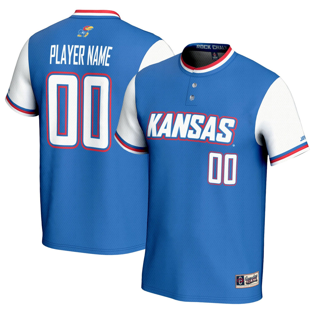 Kansas Jayhawks NIL Pick-A-Player Lightweight Softball Jersey - Royal product image 1, provided for visual reference and