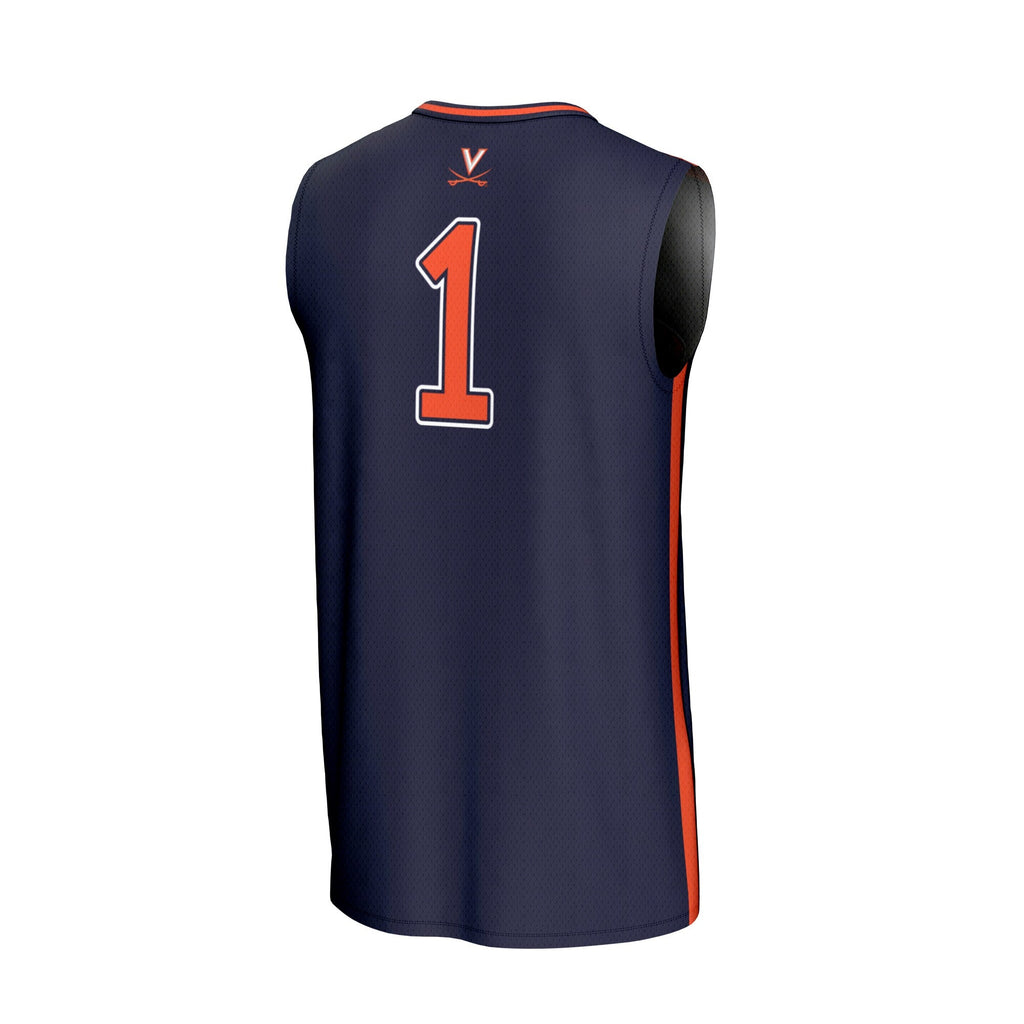 #1 Virginia Cavaliers Lightweight Basketball Fashion Jersey - Navy product image 4, provided for visual reference and