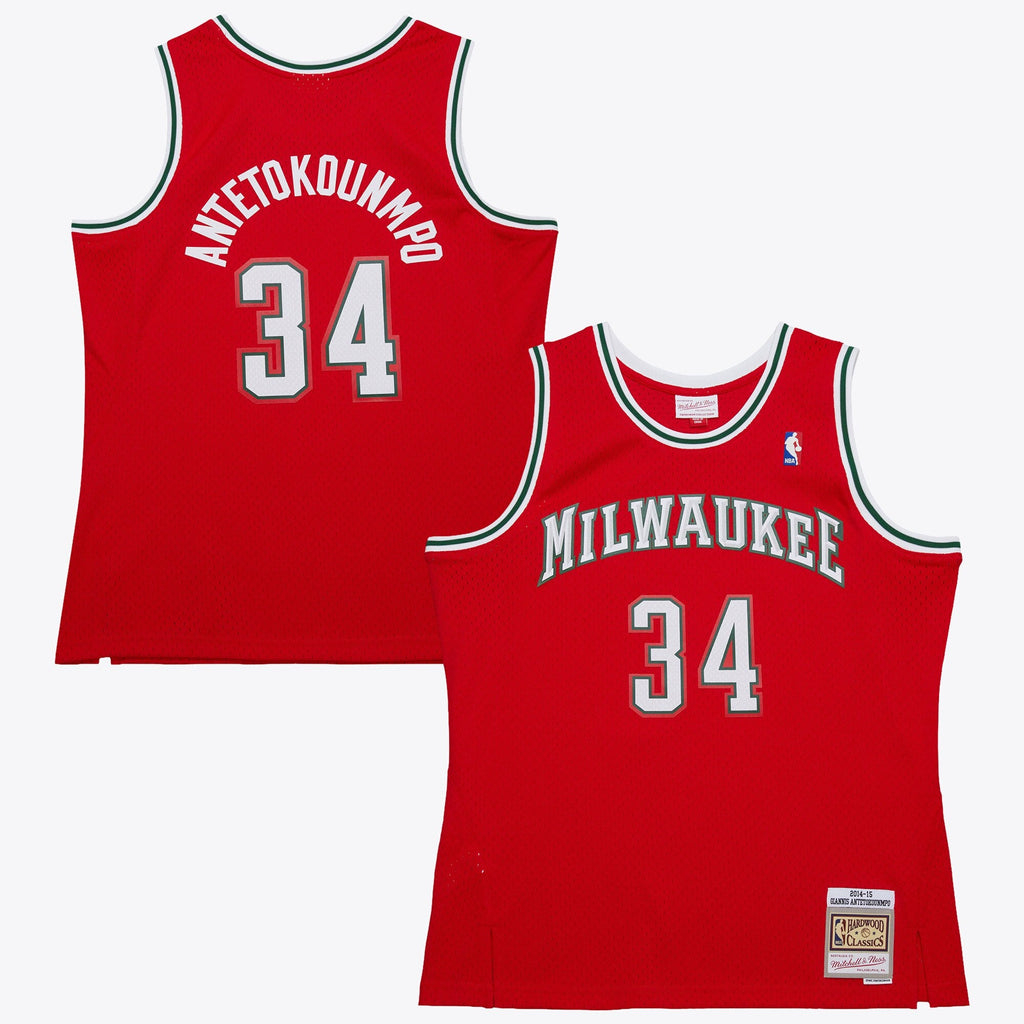 Milwaukee Bucks Giannis Antetokounmpo 2014 Dark Alternate Authentic Jersey - Red product image 1, provided for visual
