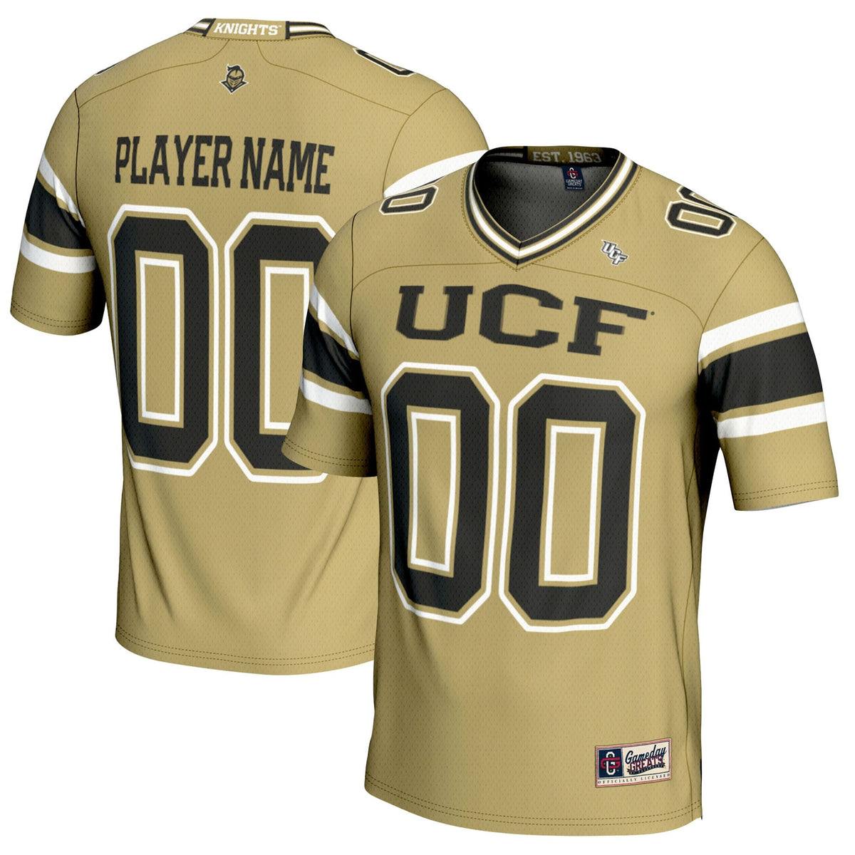 UCF Knights NIL Pick-A-Player Football Jersey - Gold product image 2, provided for visual reference and product detail review