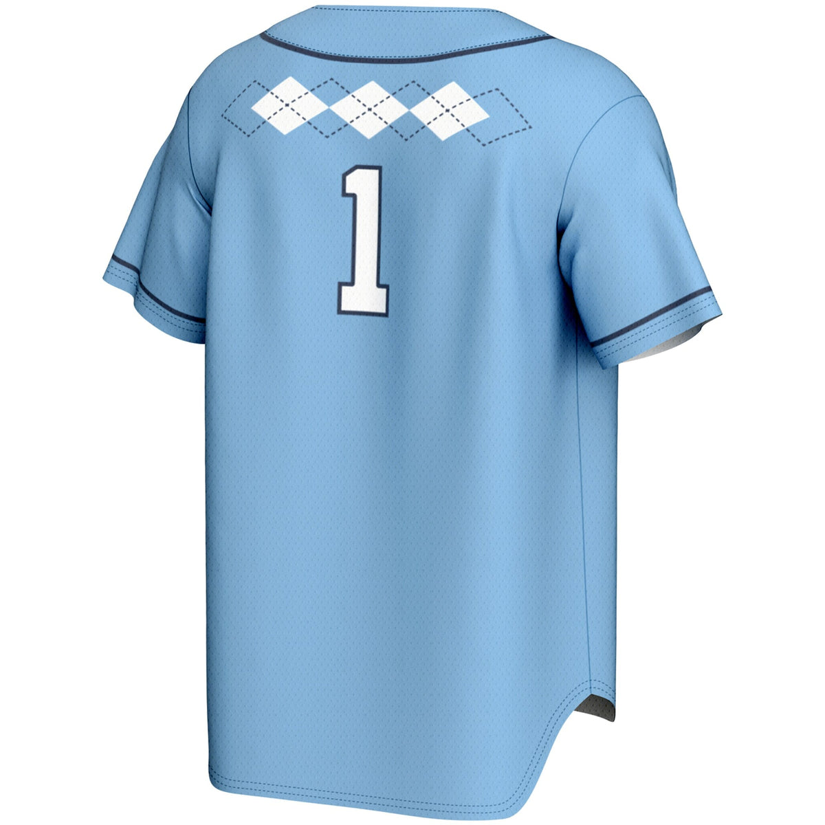 #1 North Carolina Tar Heels Lightweight Softball Jersey - Carolina Blue product image 4, provided for visual reference and