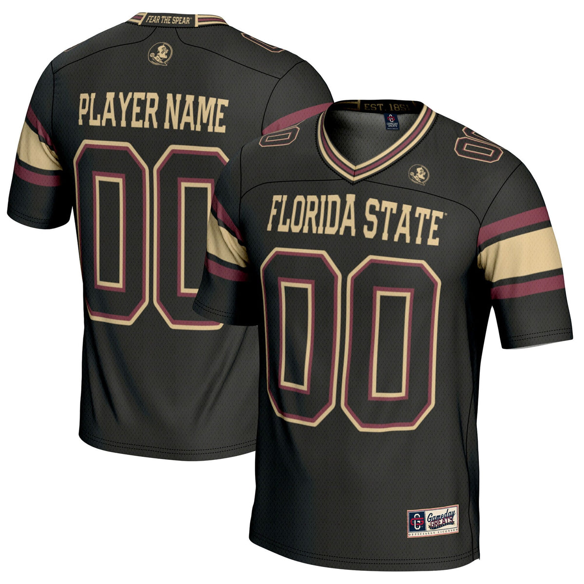 Florida State Seminoles NIL Pick-A-Player Football Jersey - Black product image 1, provided for visual reference and product