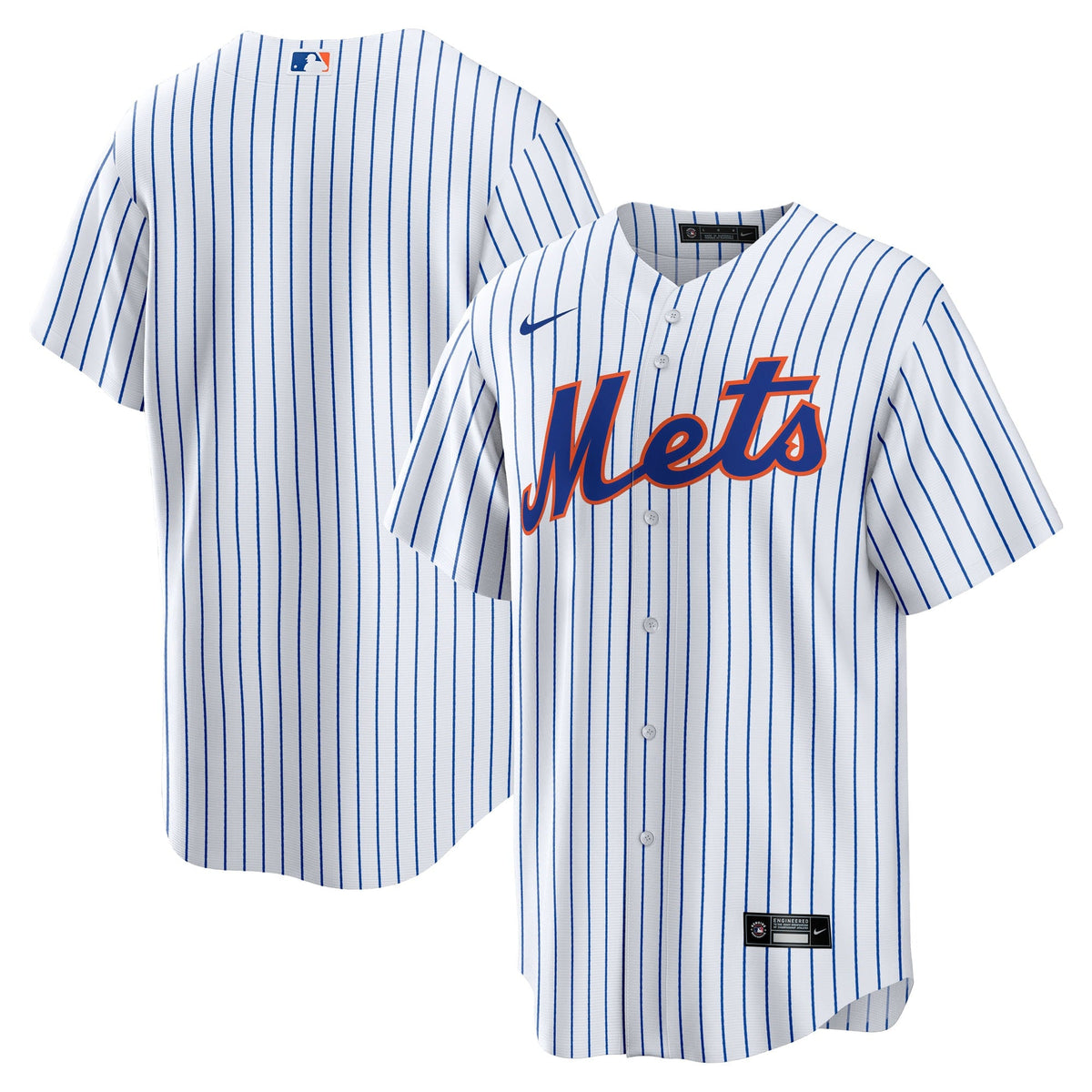 New York Mets White Home Big & Tall Replica Jersey product image 1, provided for visual reference and product detail review