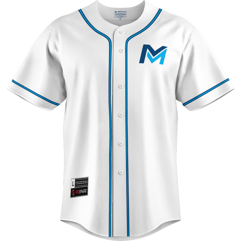 Mid Michigan College Lightweight Baseball Jersey - White product image 3, provided for visual reference and product detail