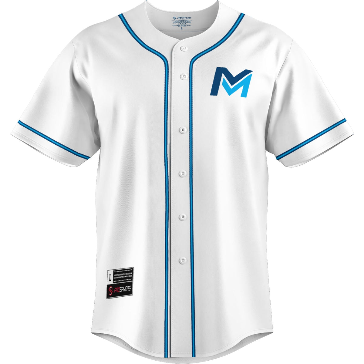Mid Michigan College Lightweight Baseball Jersey - White product image 3, provided for visual reference and product detail